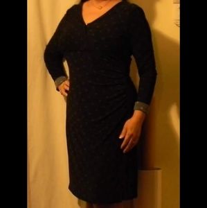 Premise navy blue dress with dots.